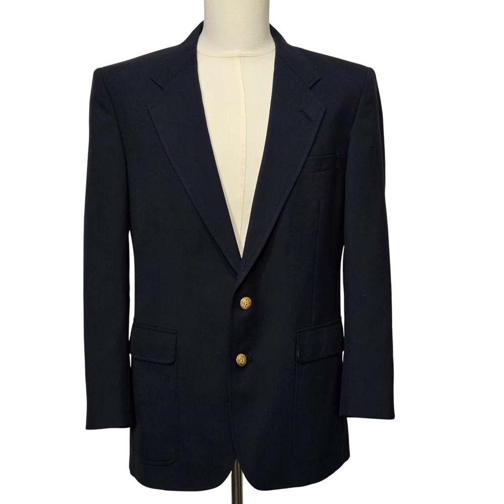 Hart Schaffner Marx Blazer Mens 42 Wool Gold Golf Buttons Jack Nicklaus Sports